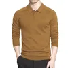 Herbst Polo Pullover Shirts Männer Grundlegende Langarm Pullover Slim Fit Business Verdicken Klassische Polo Männlich Winter Größe S-3XL 240117