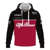 Alfa Romeo F1 Racing Fan Zipper Blue Hoodie Top Top Jersey Pullover Paspomatywny sweter ciepły sezon 2023