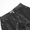 Vintage Gear Patch Punk Jeans High Street Spiderweb Hose mit geradem Bein für Herren, Hose mit weitem Bein, schwarze Cargohose, Y2k-Kleidung, Baggy 240116