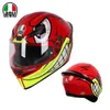 Capacete de motocicleta Agv aberto de rosto inteiro k Capacete de corrida para motocicleta Capa completa antiembaçante Capacete completo Brigada de motocicleta masculina e feminina Capacete de corrida leve H25S