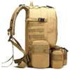 Ryggsäck 55L Tactical 4 i 1Military Army Molle Men Mochilas Sport Bag Waterproof Handing Trekking Camping Rucksack