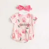 Sets Lawadka 0-12M Newborn Baby Girl Bodysuits Headwear Print Cotton Summer Infant Jumpsuits Fashion Toddler Baby Clothes For Girls H240508