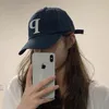 韓国の文字刺繍野球帽ユニセックスファッションソフトトップトップレディースハットシンプルな屋外サンシェードメン240116