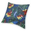 Kissen-Dschungel-Scharlachroter Ara-Bezug für Sofa, Zuhause, dekorativ, tropische Natur, malerischer quadratischer Überwurf, 45 x 45 cm