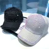 Frauen Baseball Hut Glänzenden Strass Stricken Mesh Cap Weibliche Bling Kristall Dekoration Mode Mädchen Atmungsaktive Sonne 240116