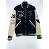 Bomullsdesignerjackor Bomber Mens Windbreaker Varsity Mens Baseball Hip Hop Harajuku Letter Patchwork Leather Tianma Embroidery Street 153