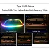 Dekorativa lampor bil bakre stam signallampa RGB LED -remsor Ljus kör signaler omvänd bromsbelysning lastbil flödesremsa lampor droppe dhye9