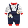 Pullover Baby Boys Girls Romper Spring Infant Bhemsuitits Gentleman Long Sleeves Rompers Cotton Baby Cloths for Newborns Comes Come H240508