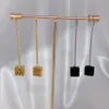 Designer fashion loews Luxury jewelry Carved Diamond Pendant Temperament Long Earrings 3D Hollow Block Vintage Female