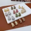 Boucles d'oreilles à clous en cristal CZ C, 5 paires, Piercing d'oreille géométrique, accessoires romantiques pour femmes, cadeau d'anniversaire fantaisie, bijoux tendance