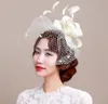 Fascinator Bridalpiece Headpiece Veils with Feather Wedding Hair Accessories Adpoces for Wedding Party Decord 6875141