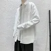 Men's Casual Shirts 2024 Spring/Summer Solid Color Large Sleeve Shirt Loose Square Neck Trendy Coat