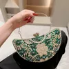 Bolso de cena de lujo hecho a mano, bolso para banquete con diamantes de agua, vestido brillante para mujer, bolso de hombro con cadena, bolso de actuación nocturna 240117