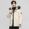 Heren Down Parkas Winter Down Jacket Korte Haped Jacked Jacket Werkkleding Trendy Merk Large Fur Collar 90 Nationale Standaard Witte Duck Down Couple Coat