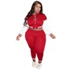 Women'S Plus Size Tracksuits Women Plus Size Tracksuit Spring Long Sleeve Baseball Suit Varsity Jacket Set Stripe Outfits For Woman S Dhy1O