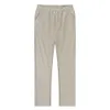 Pantalones cargo blancos de algodón de estilo fino para hombre, pantalones de lino de Color sólido transpirables de primavera para hombre, ropa de calle deportiva, pantalón para hombre 240117