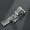 Silver rostfritt stål 20 mm 22mm pärla av ris klockband armband passar för SKX007 dyk 240116