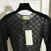 Gauze Lace Thin Shirt Womens Designer Long Sleeve Base Shirt Leotard Women Summer Choker Breathable Blouse