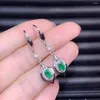 Dangle Earrings KJJEAXCMY Boutique Jewelry 925 Sterling Silver Inlaid Natural Emerald Gem Ladies Luxury Support Detection