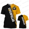 Homens camisetas 2023 nova impressão 3D escavadeira t-shirt homens o-pescoço grande moda ao ar livre trabalho terno pulôver masculino confortável Caterpillar T-shint T240117