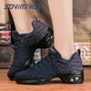 Women's Jazz Shoes Lace-up Sneakers - Breathable Air Cushion Lady Split Sole Athletic Walking Dance Shoes Platform for Girls 240116