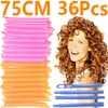 75 cm 36pcs Wałki do włosów ślimak nie ma kształtu fali 6 Kucha spiralne okrągłe loki rurowy miękki rurk hair rolenie włosów DIY 240117