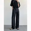 Pantaloni da abito oversize neri da uomo Moda sociale Abito da uomo coreano Pantaloni larghi dritti a gamba larga da ufficio 240117