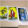 ألعاب البطاقات The Rider Tarot Deck Board Game 78Add2 PCS/Set بطاقات التصميم English Edition لأصدقاء العائلة Drop Toys Toys Toys Pu Otonp