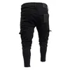 Moda Mens İnce Fit Kentsel Düz Bacak Siyah Pantolon Kot Günlük Kalem Jogger Kargo Pantolon S-3XL 240117