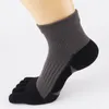 5 Pairs Sport Toe Ankle Socks Compression Combed Cotton Bright Color SweatAbsorbing Fitness Bike Run Finger Travel 240117