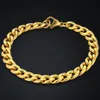 Bracciale da uomo Curb Bracciale a catena a maglia cubana homme per uomo Bracciale hip-hop in acciaio inossidabile color oro Gioielli maschili Braslet 240117