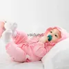Pullover Baby Girl Rompers One Piece Romper+Hat Long Rleeve Topit Bawełniany koronkowy ubrania maluch