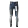 Jeans de marque violet pour hommes American High Street Heavy Industries Huile et peinture utilisées 9009