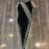 Stage Wear Black Tassel Dress Sleeveless Bodycon Women Sexy High Slit Party Prom Latin Dance Costume Singer Nightclub