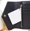 Alta qualidade zíper carteiras designers carteiras curtas mens mulheres dobram couro negócio titular do cartão de crédito carteira com caixa