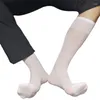 Erkek Çoraplar Stranty Naylon Sheer Diz Yüksek Elbise Buzağının Üzerinde Erkekler İçin