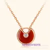 Top Quality Carter Designer Necklace online store 18K Gold Talisman Pendant for Women Rose Red Agate White Fritillaria Light Luxury Ins With Original Box