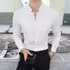 Stile casual maschile Abito primavera Camicie a maniche lunghe/Camicie da uomo con colletto alla coreana di alta qualità/Taglie forti S-5XL 240117