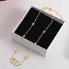 nieuwe designer diamanten parel v hanger ketting gouden kettingen voor vrouw 18K Vergulde Ketting Kristal choker Vrouwen Bruiloft Sieraden Accessoires Groothandel