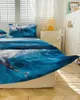 Bedrok Zee Oceaan Dolfijn Walvis Elastisch ingerichte sprei met kussenslopen Beschermer Matrashoes Beddengoed Set Laken