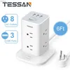 Power Cable Plug Tessan 1700 Joules Surge Protector Power Strip med 8 AC Outlets 3 USB -portar flera uttag Power Strip med 6ft/1,8 m kabel YQ240118