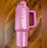 DHL Starbuks Cobrand Winter Comso PINK Parade 40 onças Quencher H2.0 Canecas Copos Copos de aço inoxidável com alça de silicone Presente do Dia dos Namorados g0119