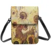 Abendtaschen Herbst Sonnenblume Huhn Umhängetasche Tier Schule weiblich Handy Mode Retro Leder