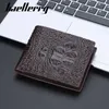 Shi Short Wallet Europe och USA Retro Crocodile Head Multi-kort positionsmynt Purse Card Bag Male 020224a