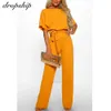 Dropship Jumpsuit Rompers Womens Overalls Women Jumpsuits Streetwear Romper Spring Summer Lace-Up Short Sleeve 240116