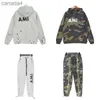 Designer Fashion Hoodie Broek Tweedelige Spikkel Letter Print en Camouflage Legergroen Capuchon Trui Mannen Vrouwen Losse D09L