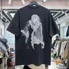 록 티 티-셔츠 남성 wahsed 검은 셔츠 미국 크기 디자이너 대형 Tshirts High Street Real Pics 24 Summer