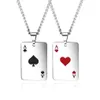 Pendentif Colliers Cyue Couples 316L inoxydable Seel noir rouge pique chanceux Poker charme collier chaîne pour femmes hommes Punk bijoux 6958355