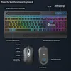 Teclados Teclado sem fio e Mouse Combo com suporte para telefoneRepouso de pulsoSilencioso recarregável retroiluminado teclado ergonômico de tamanho completoMouse J240117