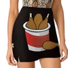 Skirts Cartoon Fried Chicken Bucket Women's Skirt With Pocket Vintage Printing A Line Summer Clothes Food